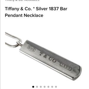 Tiffany & Co 1837 Bar Pendant sterling silver neck